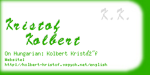 kristof kolbert business card